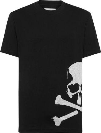 Philipp Plein Tops, Heren, Zwart, 3Xl, Katoen, T-shirt Round Neck SS Tattoo