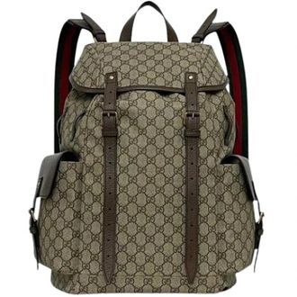 Gucci Pre-owned Fabric Rugzak - unisex - Vintage Rugzakken - Beige - ONE Size - Vintage