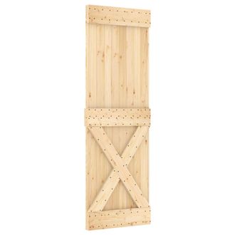 vidaXL Puerta Corredera Narvik Natural Y Negro 70 X 210 Cm (213,5 Cm) Vidaxl