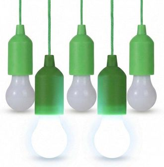 OEM L&aacute;mpara Led Con Cord&oacute;n - Luz Nocturna Port&aacute;til - Ideal Para Fiestas Y Acampadas - Funciona Con Pilas - 40 L&uacute;menes - Verde