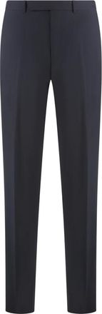 Ermenegildo Zegna Tailored wollen broek met achterzakken - Heren - Nette broeken - Blauw - L - Wol - Broeken