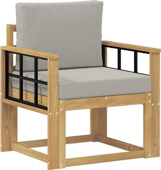 vidaXL Sof&aacute; De Exterior Poli&eacute;ster Blanco Y Gris Claro Vidaxl