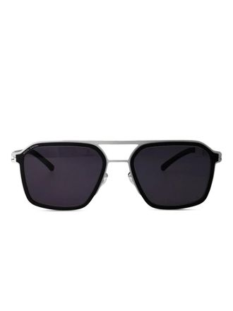 Mykita geometric-frame sunglasses - unisex - stainless steel/Acetate/Silicone/Aluminium - 57 - Silver