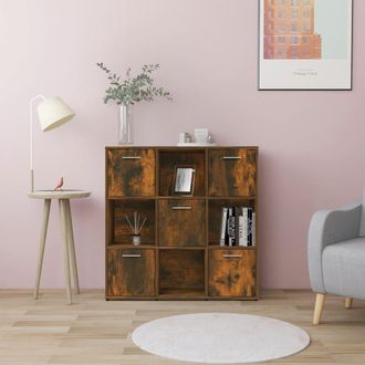 vidaXL Vidaxl - Estanter&iacute;a Madera Contrachapada Color Roble Ahumado 90x30x90 Cm