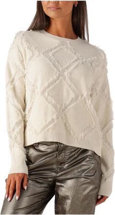 Summum Truien & Vesten, Dames, Beige, L, Comfy Viscose Blend Gebreide Trui