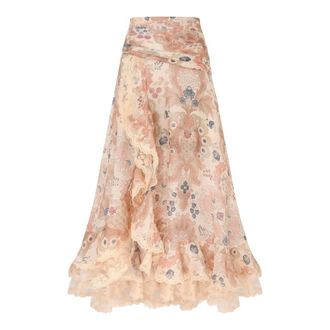 Zimmermann Rokken, Dames, Veelkleurig, M, Katoen, Rebellion Lace Maxi Skirt