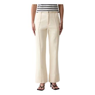 Barbour Broeken, Dames, Beige, M, Katoen, Flare Jeans