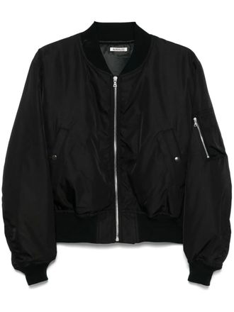 Auralee silk twill bomber jacket - men - Nylon/Cotton/Polyurethane/Silk/Polyester/Cupro - 3 - Black