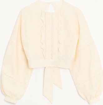 Valentino Top In Couture Linen Donna VANIGLIA 36