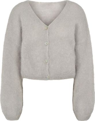 Americandreams Cornelia Cropped Vest - Dames - Vesten - Grijs - M - Wol - Truien & Vesten