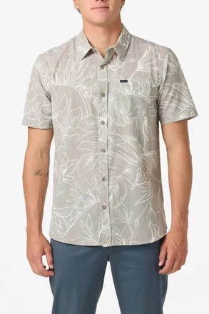 O'Neill Trvlr Upf Traverse Short Sleeve Relaxed Button Up Shirt In Khaki