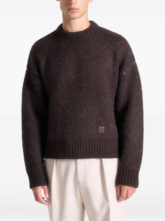 Mani&egrave;re De Voir Kamil eiffel-patch sweater - Brown