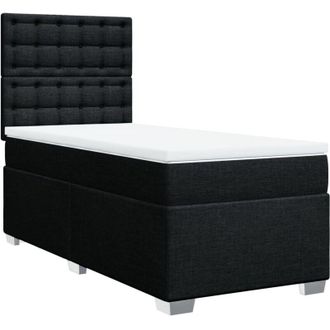 vidaXL Vidaxl - Cama Box Spring Con Colch&oacute;n Tela Negro 90x190 Cm