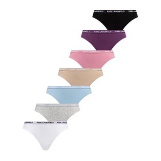 Karl Lagerfeld Ondergoed, Dames, Veelkleurig, S, Katoen, Logo Thong 7-Pack