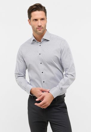 Eterna Langarmhemd ETERNA MODERN FIT, Herren, Gr. 42, Normalgr&ouml;ssen, grau (stahlgrau), Twill, 100% Baumwolle, tailliert, Manschette, Hemden Langarmhemd, NON 