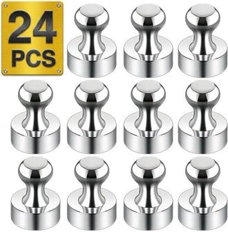 OEM Imanes Met&aacute;licos, Imanes Para Nevera, 24 Chinchetas Magn&eacute;ticas Plateadas, Imanes Fuertes Para Nevera, Imanes Multifuncionales Para Pizarra Blanca