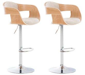 Clp Clp - Set De 2 Taburetes Kingston En Tela Natural/crema