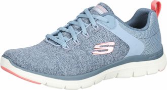 Skechers Womens Flex Appeal 4.0 Brilliant View Sneaker, Slate Knit Mesh Pink Trim, 6 UK
