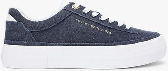 Tommy Hilfiger Womens Canvas Platform Sneaker - Blue - US 6.5 / EU 37