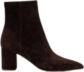 Twinset Enkellaarsjes met blokhak - Dames - Laarzen met Hak - Bruin - 37 EU - Leer - Schoenen