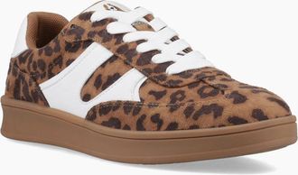 Hush Puppies Womens Hush Puppies Maura Textile Textile Womens Leopard Trainers - Brown - Size: 8