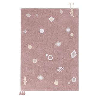 Lorena Canals Alfombra lavable de algod&oacute;n gris y azul 140x200