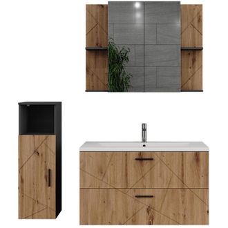 Vicco Set di mobili da bagno Irma, Antracite/Artisan, 4 parti, Vicco