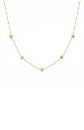 Made by Mary Cubic Zirconia Birthstone Flower Station Necklace in Gold March at Nordstrom