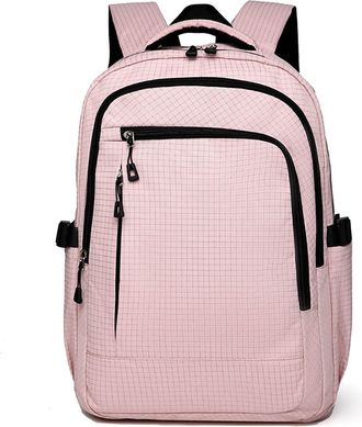 Generic Unisex Business Backpack, Lightweight School Bag, Hidden Pocket Design Computer Bag, Suitable for Business Travel, Work Meeting Carry (Pink,32 x 14 x 