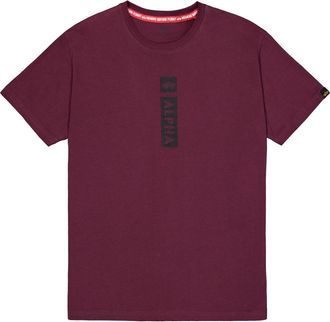 Alpha Industries T-Shirt ALPHA INDUSTRIES Alpha Puff Print T-Shirt, Herren, Gr. XXL, rot (schwarz cherry), Obermaterial: 100% Baumwolle, Shirts T-Shirt