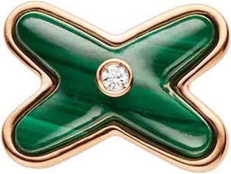 Chaumet Jeux de Liens 18k Rose Gold Malachite Earring