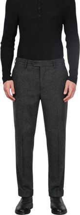 Mason's Chelsea Chino Broek in Flanel Jersey - Heren - Nette broeken - Grijs - M - Wol - Broeken