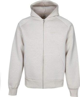 Autry Cr&egrave;me Neopreen Sweatshirt Stijlvolle Rits Capuchon - Heren - Vesten met rits - Grijs - S - Katoen - Hoodies & sweatvesten