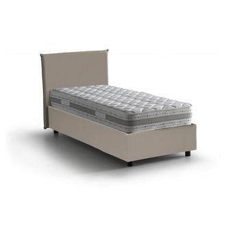 Talamo Italia Cama Individual Cassandra, Cama Contenedor Con Tapizado En Ecopiel, 100% Made In Italy, Apertura Frontal, Con Colch&oacute;n Cm 80x200 Incluido, T&oacute;rtola, Con