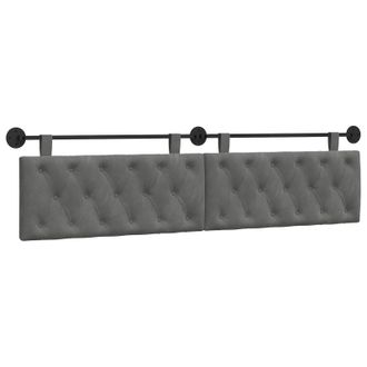 vidaXL Cabecero Colgante Con Luz Led Gris Oscuro Terciopelo Vidaxl