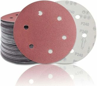 OEM Disco Abrasivo De 225 Mm (20 Unidades), Disco De Lijado De Grano 80 Para Lijadoras De Cuello Largo, Amoladoras De Paneles De Yeso De 6 Orificios, Pape