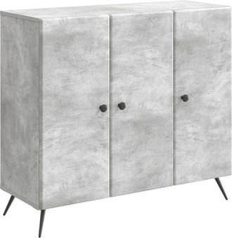 vidaXL Aparador Gris Hormig&oacute;n 89 X 34,5 X 80 Cm Madera De Ingenier&iacute;a Vidaxl