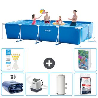Intex Piscina Con Estructura Rectangular - 450x220x84 Cm - 7-piezas S155