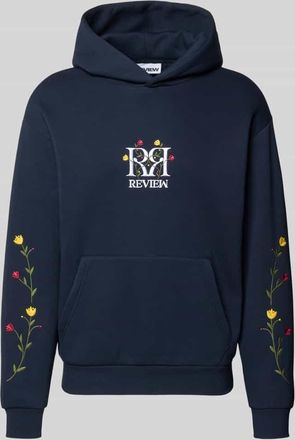 Review Regular Fit Hoodie mit Logo-Stitching in Marine, Gr&ouml;&szlig;e XXL