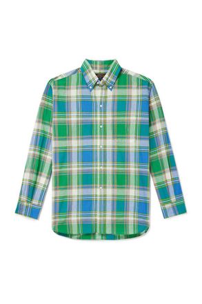 Beams Plus Button-Down Collar Checked Cotton-Madras Shirt