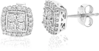 Vir Jewels 3/8 cttw Lab Grown Diamond Composite Earrings in Sterling Silver With Push Backs For Women
