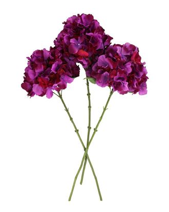 Creative Displays Inc. Set Of 3 Magenta Hydrangea Floral Stems
