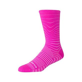 New Balance Unisex Pro Run Crew Socks 1 Pair in Pink/White Nylon, size X-Large