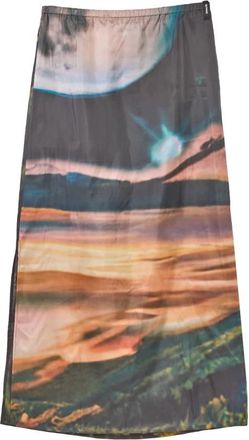 Sunnei Grafische Print Lange Rok met Zijsplitten - Dames - Midirokken - Veelkleurig - L - Rokken