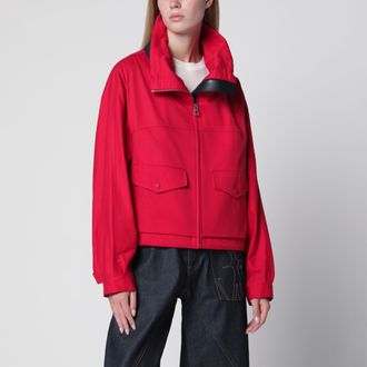 Loewe Cropped cotton and silk gabardine jacket in red