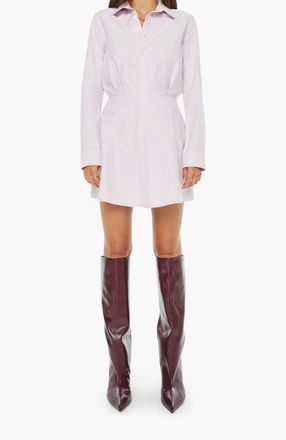 Mother The Dinner Reservation Mini Dress In Pink, Blue & White Stripe