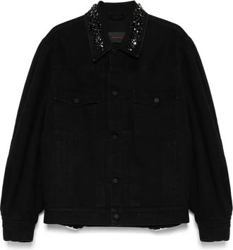 Simone Rocha Giacca denim con decorazione - Nero