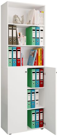 ebuy24 Gabinete De Oficina Vcm Con 6 Compartimentos Estante De Oficina Gabinete De Archivo Moderno Con Puertas Giratorias Dimensiones Aprox. Al. 220 X An. 70