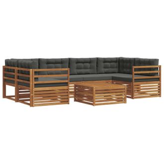 vidaXL Conjunto De Sof&aacute;s De Exterior 7 Uds. Natural Y Antracita Vidaxl