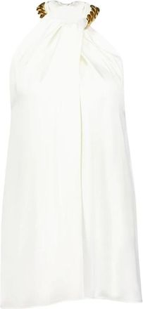 Stella McCartney Ethereal Chain Silk Halterneck Top - Dames - Tops zonder mouwen - Wit - XS - Tops